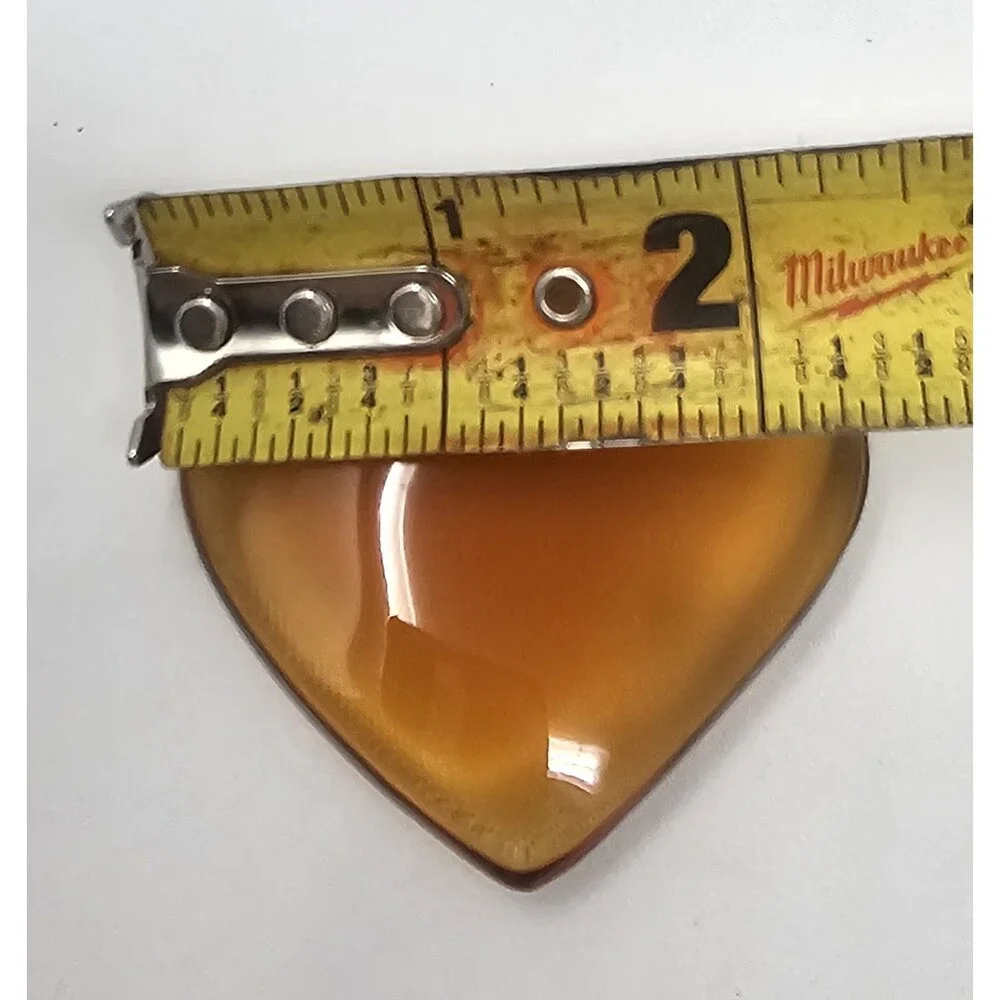 Vintage Amber 24% Lead Crystal Glass Heart Pendant Necklace Made In Germany NIB - Picture 8 of 8